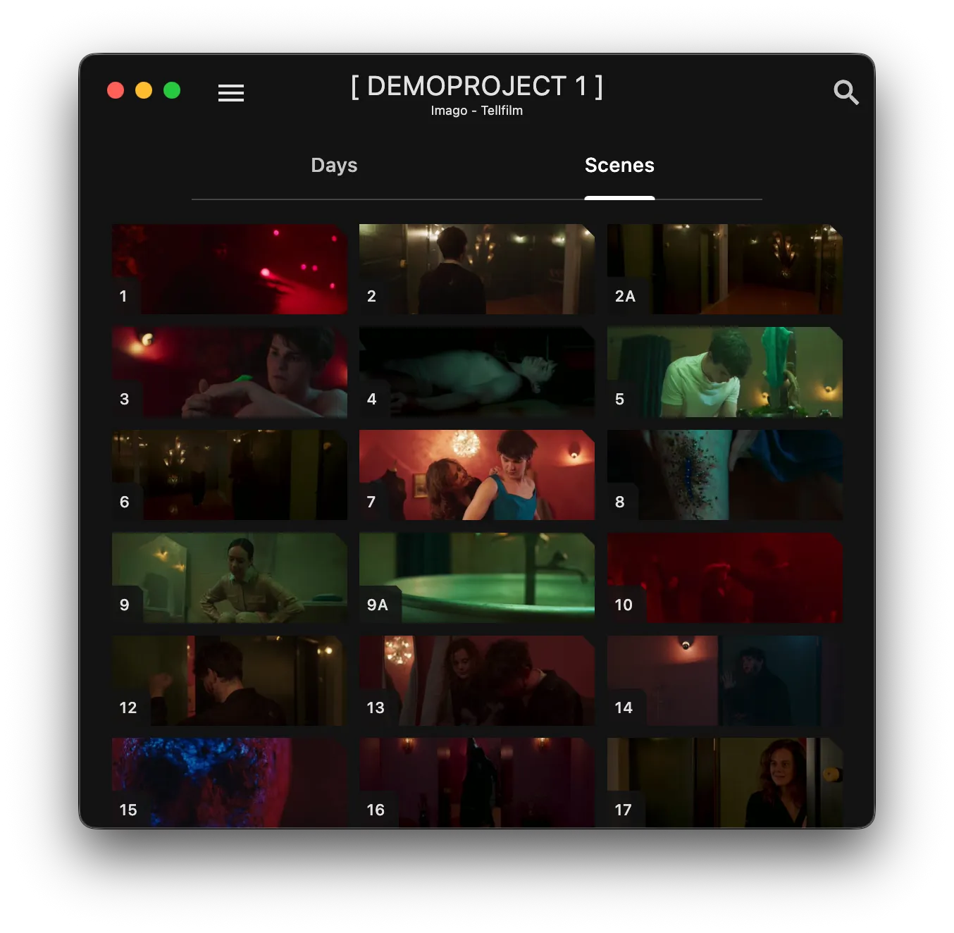 Filter options screenshot