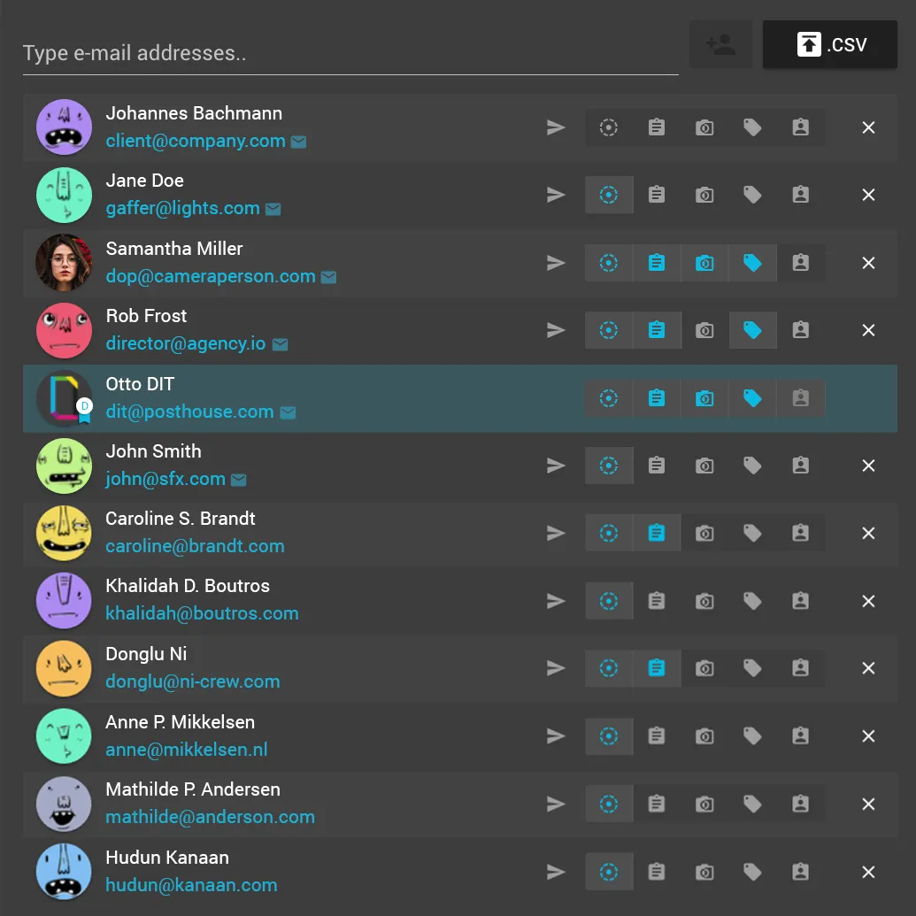 User permission management screenshot