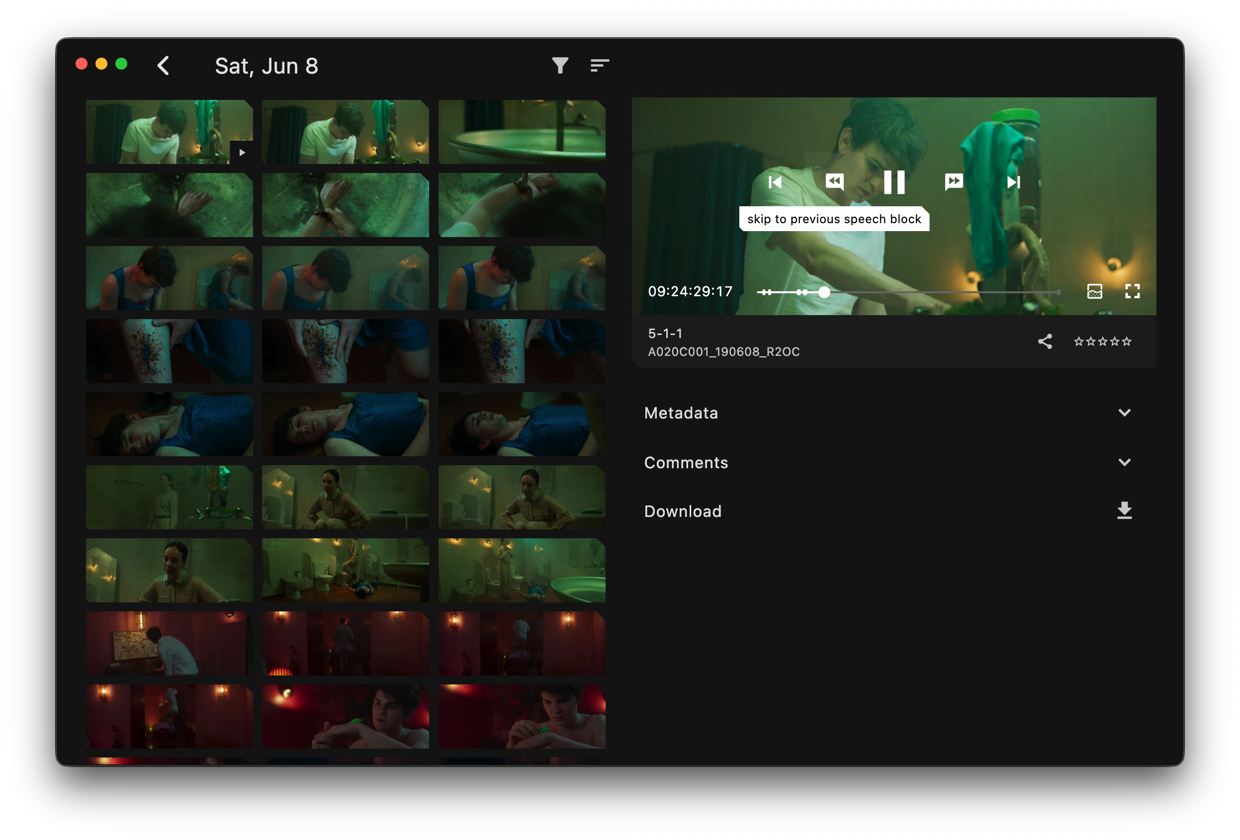 o/DAILIES interface preview 2